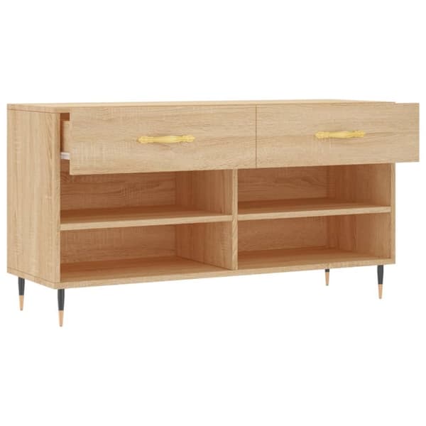 vidaXL skobænk 102x35x55 cm konstrueret træ sonoma-eg