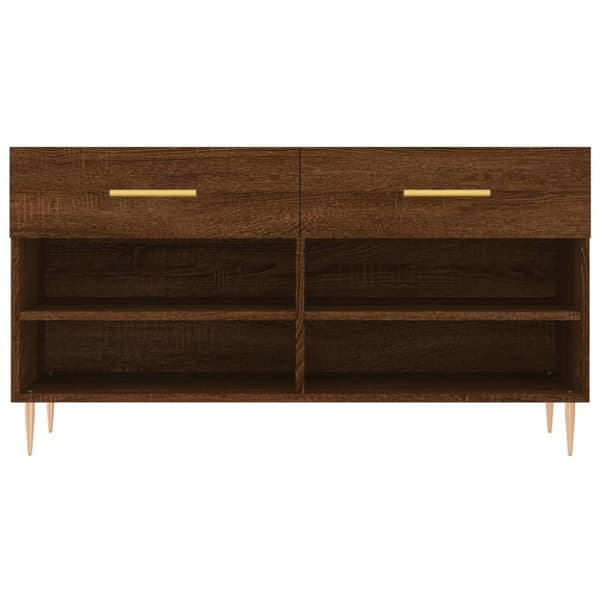 vidaXL Skobenk brun eik 102x35x55 cm konstruert tre