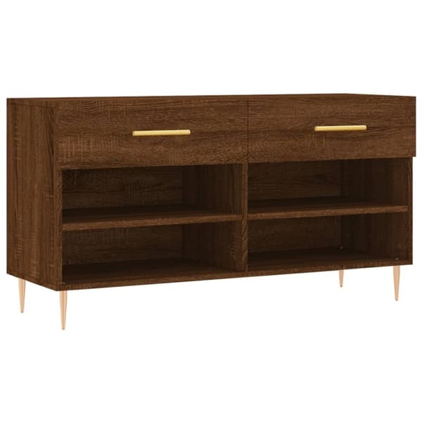 vidaXL Kenkäpenkki ruskea tammi 102x35x55 cm tekninen puu