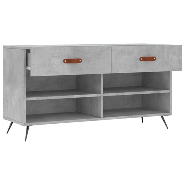 vidaXL Kenkäpenkki betoninharmaa 102x35x55 cm tekninen puu