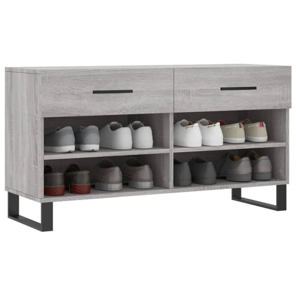 vidaXL Kenkäpenkki harmaa Sonoma 102x35x55 cm tekninen puu