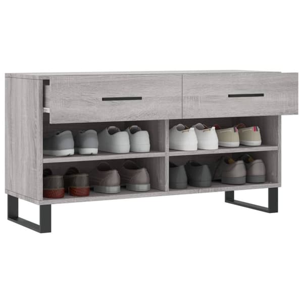 vidaXL Kenkäpenkki harmaa Sonoma 102x35x55 cm tekninen puu