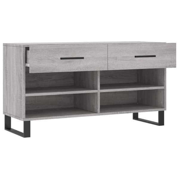 vidaXL Kenkäpenkki harmaa Sonoma 102x35x55 cm tekninen puu