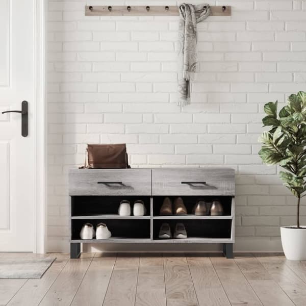 vidaXL Kenkäpenkki harmaa Sonoma 102x35x55 cm tekninen puu