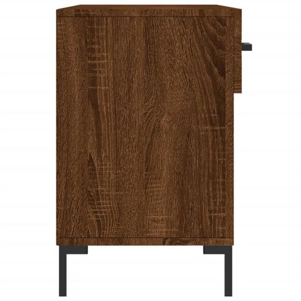vidaXL Skobenk brun eik 102x35x55 cm konstruert tre