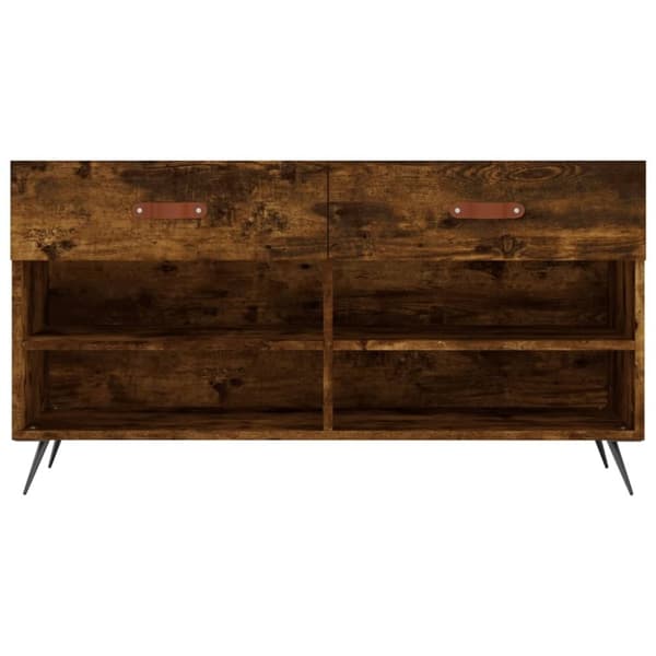 vidaXL Skobenk røkt eik 102x35x55 cm konstruert tre