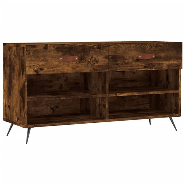 vidaXL Skobenk røkt eik 102x35x55 cm konstruert tre