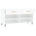 Miniatyrbillede 5 af 11: vidaXL skobænk 102x35x55 cm konstrueret træ hvid højglans