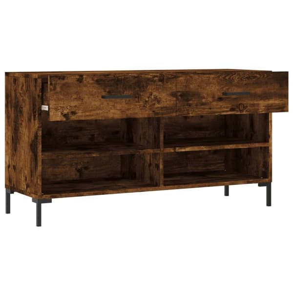 vidaXL Kenkäpenkki savutammi 102x35x55 cm tekninen puu