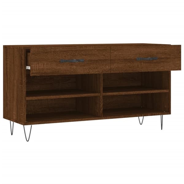 vidaXL Kenkäpenkki ruskea tammi 102x35x55 cm tekninen puu