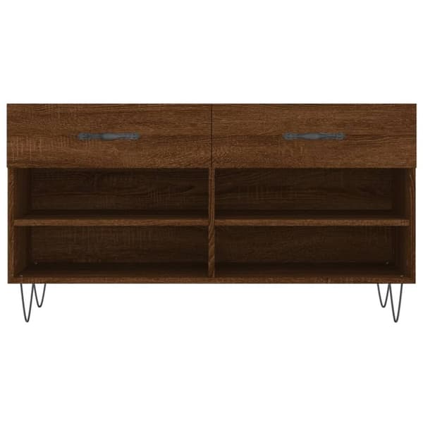 vidaXL Kenkäpenkki ruskea tammi 102x35x55 cm tekninen puu