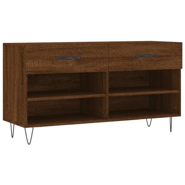 vidaXL Kenkäpenkki ruskea tammi 102x35x55 cm tekninen puu