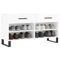 Miniatyrbilde 3 av 11: vidaXL Skobenk høyglans hvit 102x35x55 cm konstruert tre