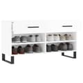 Miniatyrbilde 4 av 11: vidaXL Skobenk høyglans hvit 102x35x55 cm konstruert tre