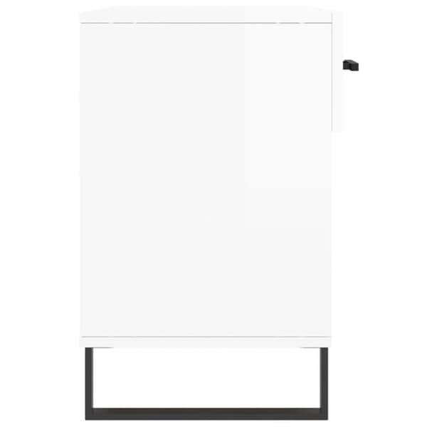 vidaXL Skobenk høyglans hvit 102x35x55 cm konstruert tre
