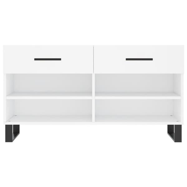 vidaXL Skobenk hvit 102x35x55 cm konstruert tre