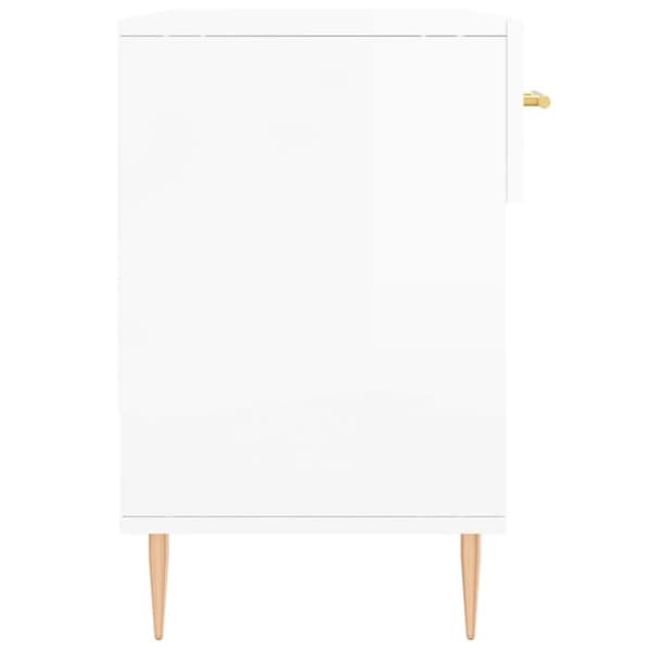 vidaXL Skobenk høyglans hvit 102x35x55 cm konstruert tre
