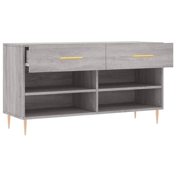 vidaXL Skoskap grå sonoma 102x35x55 cm konstruert tre