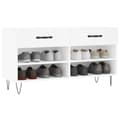 Miniatyrbillede 3 af 11: vidaXL skobænk 102x35x55 cm konstrueret træ hvid