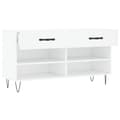 Miniatyrbillede 5 af 11: vidaXL skobænk 102x35x55 cm konstrueret træ hvid