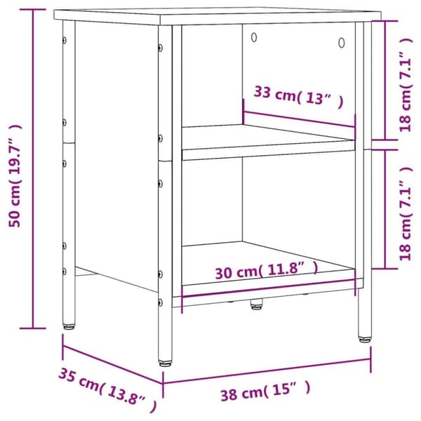 vidaXL skoreol 38x35x50 cm konstrueret træ grå sonoma-eg