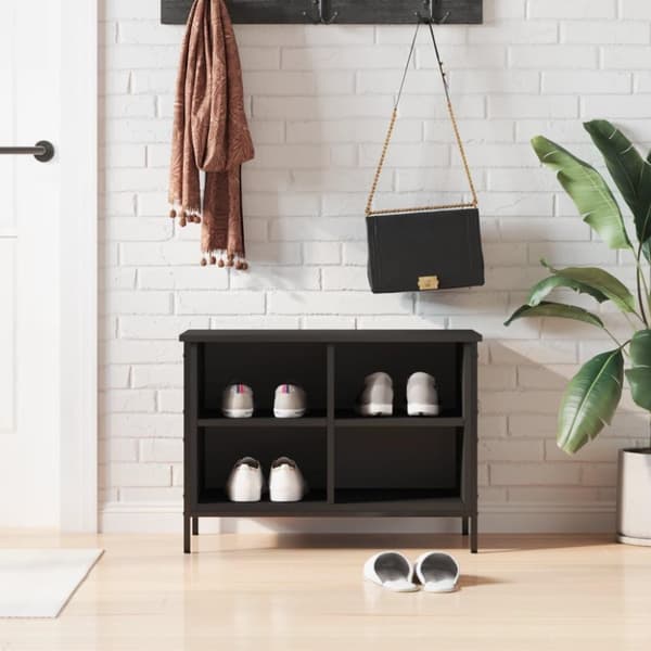 vidaXL Skohylle svart 69x35x50 cm konstruert tre