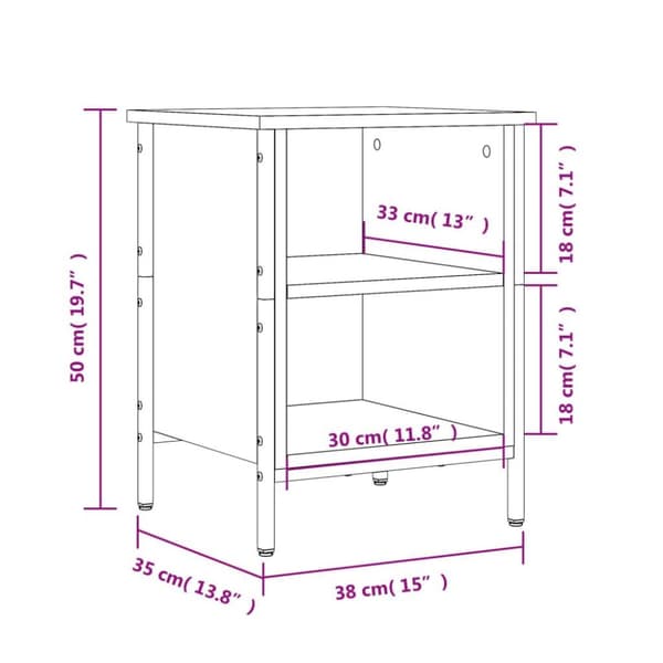 vidaXL skoreol 38x35x50 cm konstrueret træ brun egetræsfarve