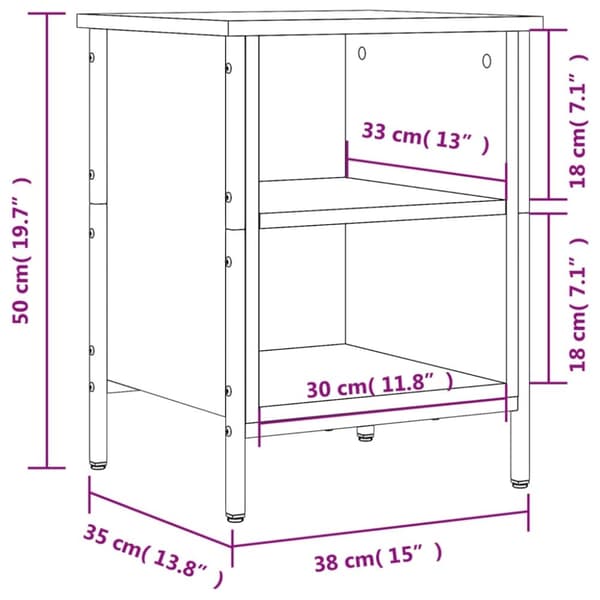 vidaXL skoskab 38x35x50 cm konstrueret træ røget egetræsfarve