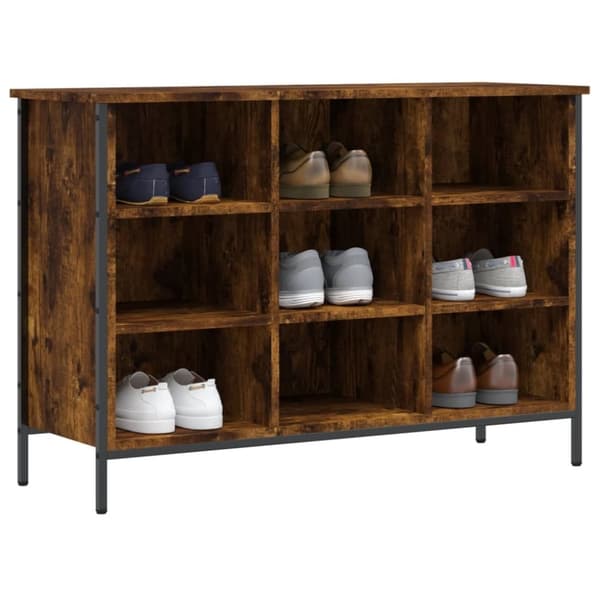 vidaXL Skoskap røkt eik 100x35x70 cm konstruert tre