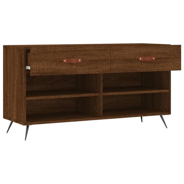 vidaXL Skobenk brun eik 102x35x55 cm konstruert tre