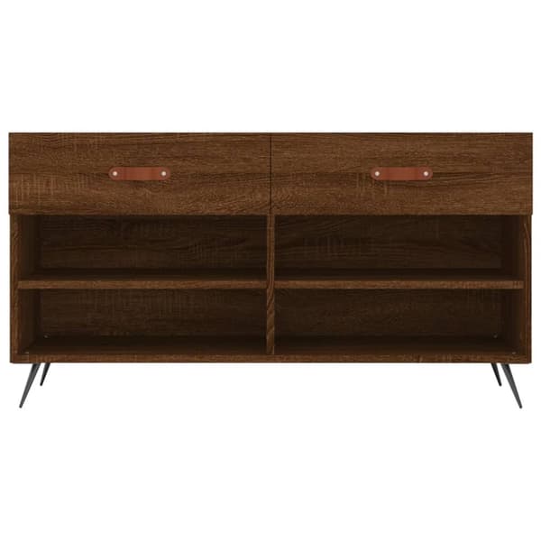 vidaXL Skobenk brun eik 102x35x55 cm konstruert tre