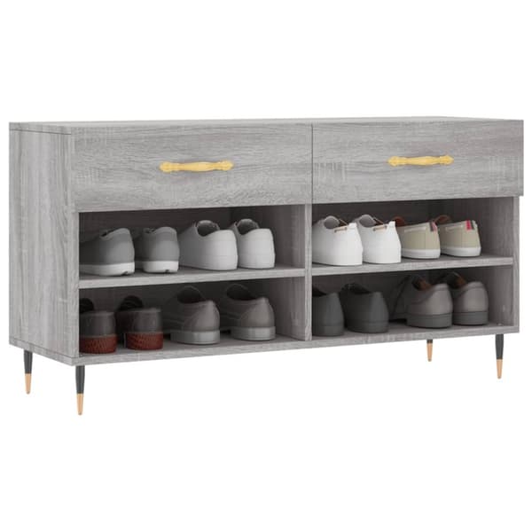 vidaXL Kenkäpenkki harmaa Sonoma 102x35x55 cm tekninen puu