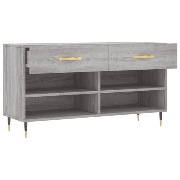 vidaXL Kenkäpenkki harmaa Sonoma 102x35x55 cm tekninen puu