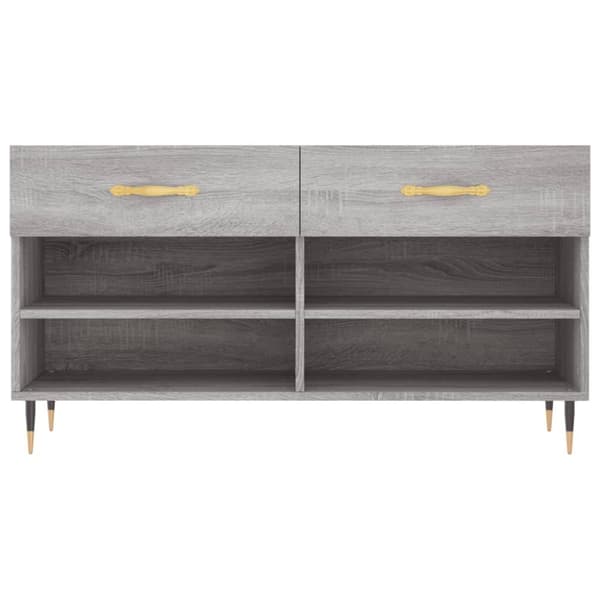 vidaXL Kenkäpenkki harmaa Sonoma 102x35x55 cm tekninen puu