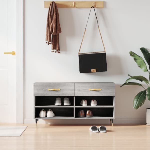 vidaXL Kenkäpenkki harmaa Sonoma 102x35x55 cm tekninen puu