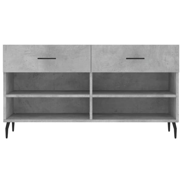 vidaXL skobænk 102x35x55 cm konstrueret træ betongrå