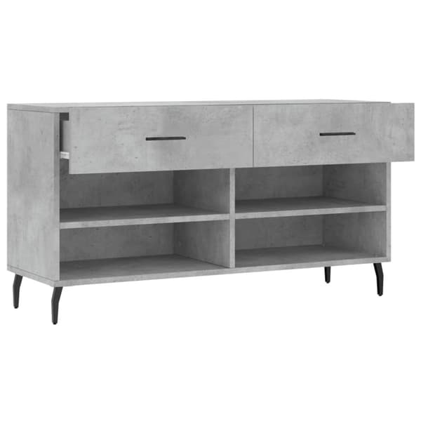 vidaXL Skobenk betonggrå 102x35x55 cm konstruert tre