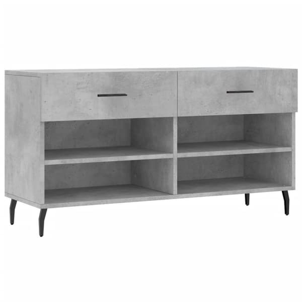 vidaXL Skobenk betonggrå 102x35x55 cm konstruert tre