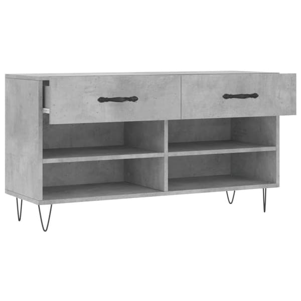 vidaXL Skobänk betonggrå 102x35x55 cm konstruerat trä