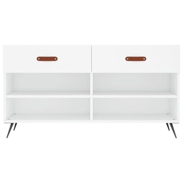 vidaXL skobænk 102x35x55 cm konstrueret træ hvid