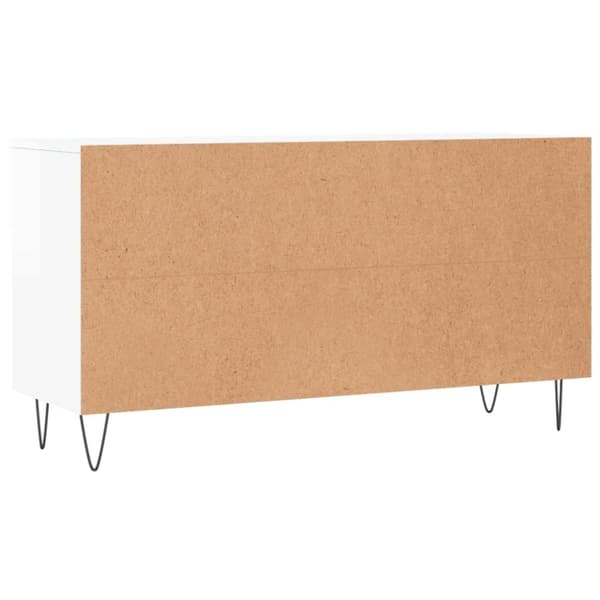 vidaXL Skobenk høyglans hvit 102x35x55 cm konstruert tre