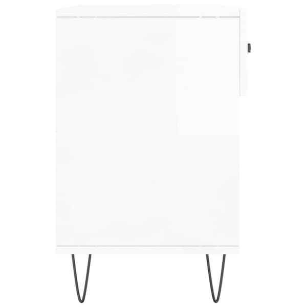vidaXL Kenkäkaappi korkeakiilto valkoinen 102x35x55 cm tekninen puu