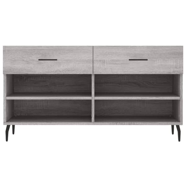 vidaXL Skobänk grå sonoma 102x35x55 cm konstruerat trä