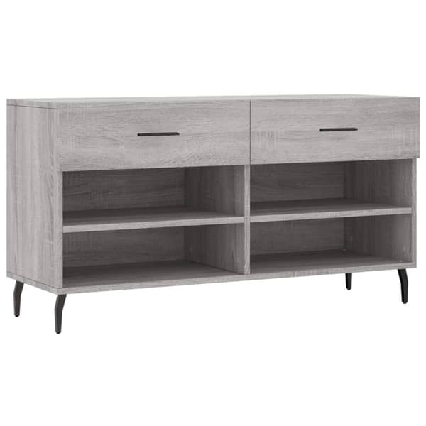 vidaXL Skobänk grå sonoma 102x35x55 cm konstruerat trä