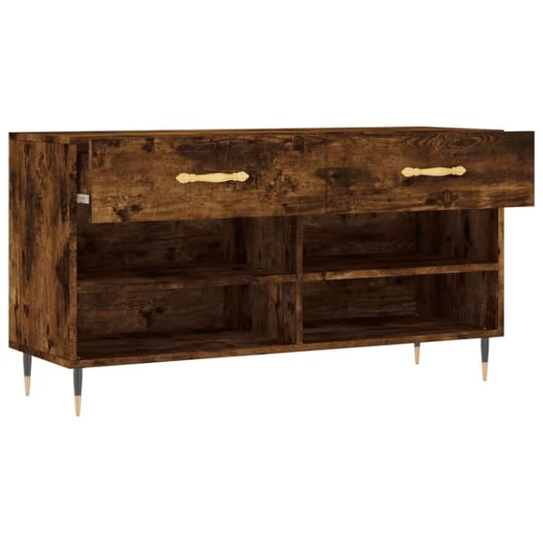vidaXL Skobenk røkt eik 102x35x55 cm konstruert tre