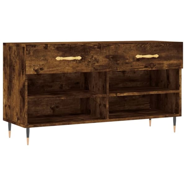vidaXL Skobenk røkt eik 102x35x55 cm konstruert tre