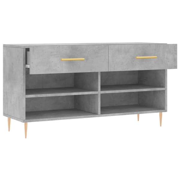 vidaXL Kenkäpenkki betoninharmaa 102x35x55 cm tekninen puu
