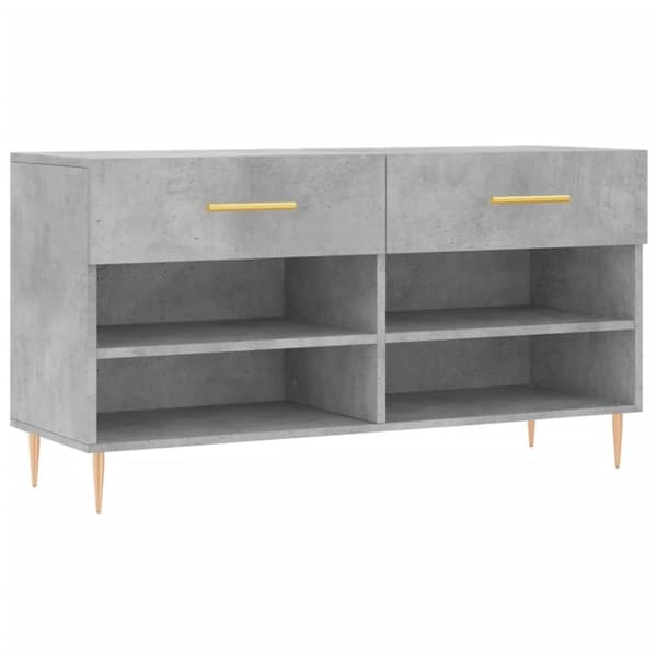 vidaXL Kenkäpenkki betoninharmaa 102x35x55 cm tekninen puu