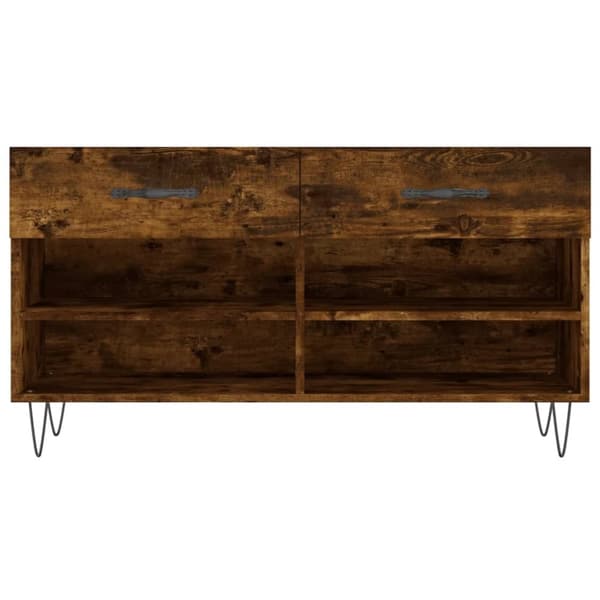 vidaXL skobænk 102x35x55 cm konstrueret træ røget egetræsfarve