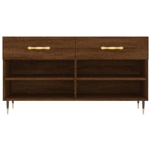 vidaXL Kenkäpenkki ruskea tammi 102x35x55 cm tekninen puu